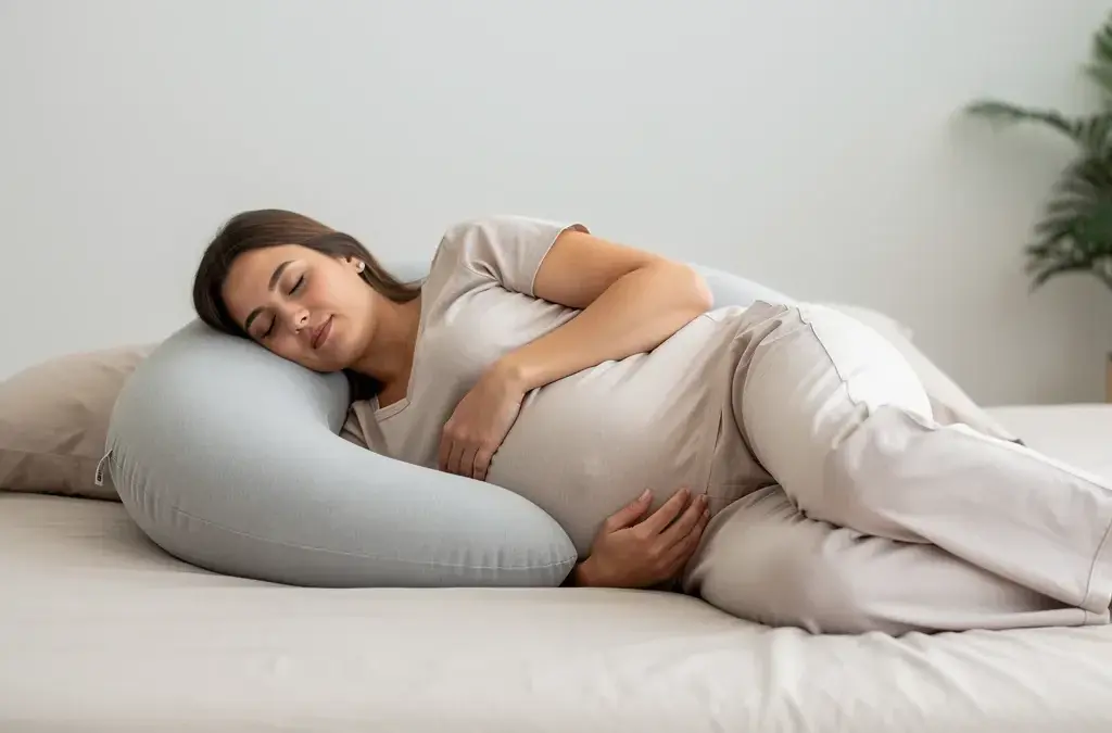 Schwangerschaftskissen lindern Sodbrennen durch ergonomische Schlafposition in der Schwangerschaft