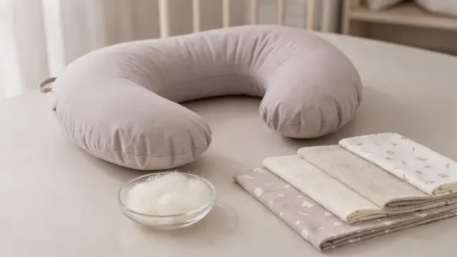Stillkissen-Material mit Füllung und Bezug aus babygeeigneten Textilien