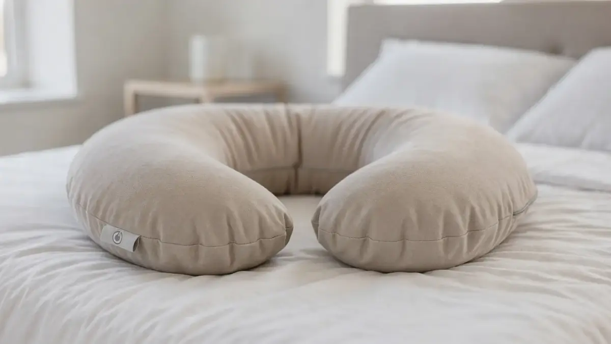Schwangerschaftskissen auf einem Bett als Beispiel für die richtige Festigkeit