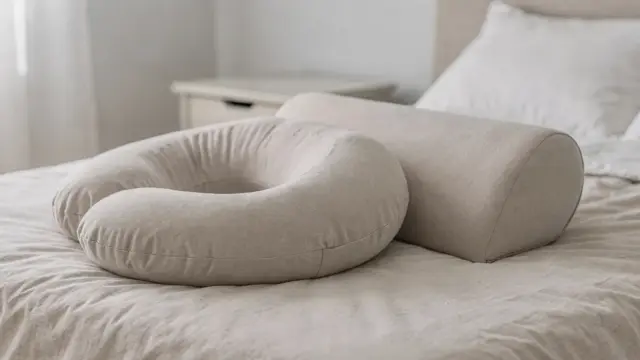 Stillkissen und Lagerungskissen auf einem Bett als Vergleich für den Artikel über den Unterschied