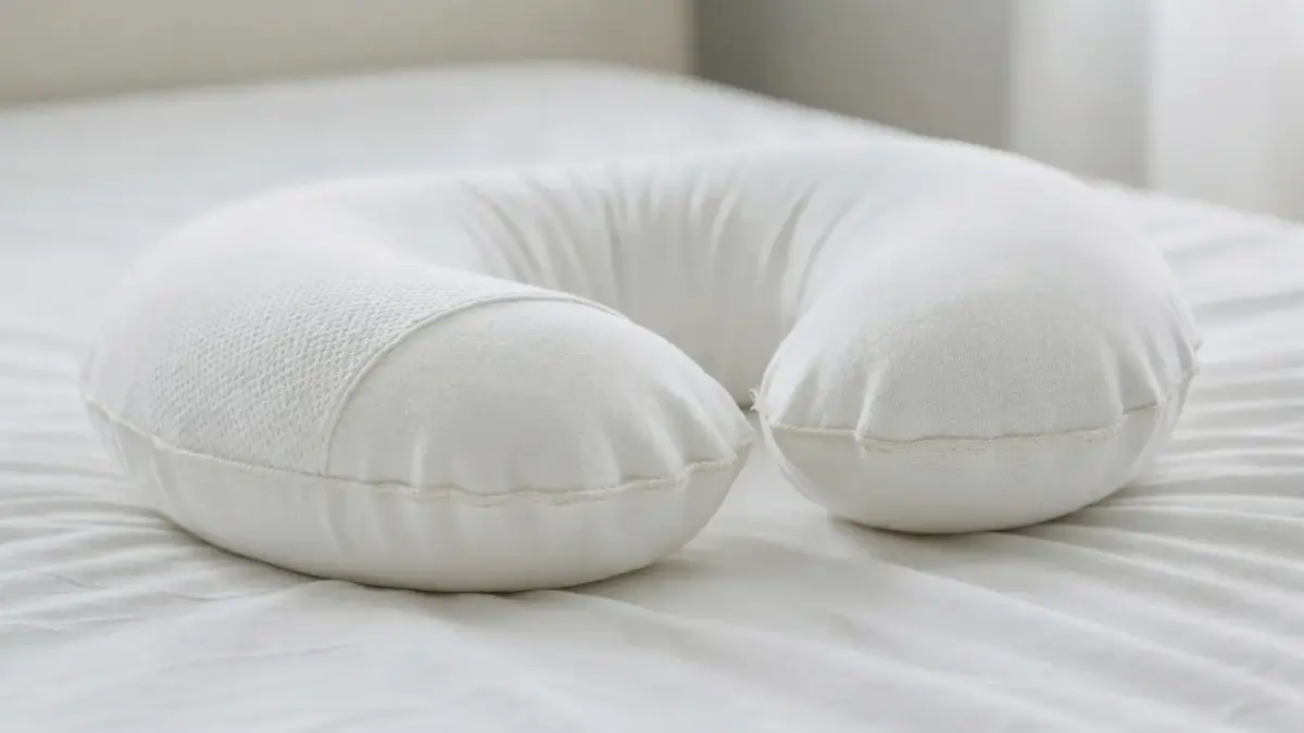 Schwangerschaftskissen aus hautfreundlichen Materialien wie Baumwolle und Bambus im Schlafzimmer