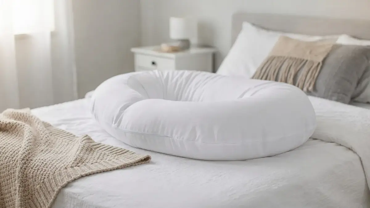 Schwangerschaftskissen auf einem Bett als Beispiel für gutes Preis-Leistungs-Verhältnis