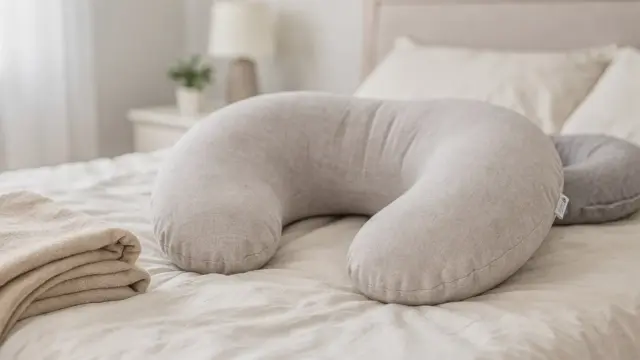 Lagerungskissen auf einem Bett als Stütze in Schwangerschaft, Stillzeit und Wochenbett
